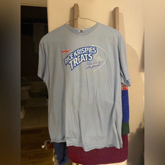 Vintage Rice Krispies Treats Kellogg’s Promo Baby Blue T-Shirt Size X-Large - Picture 1 of 6